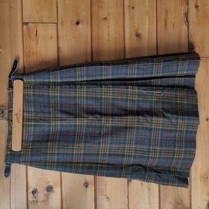 Vintage kilt in grey, green, yellow Wool Skirt XS